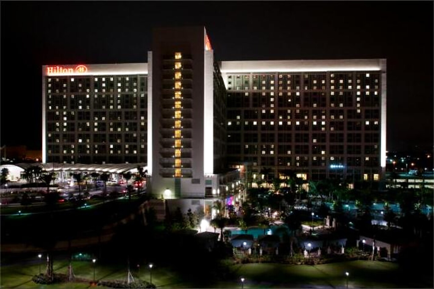 Hilton Orlando Convention Center at night